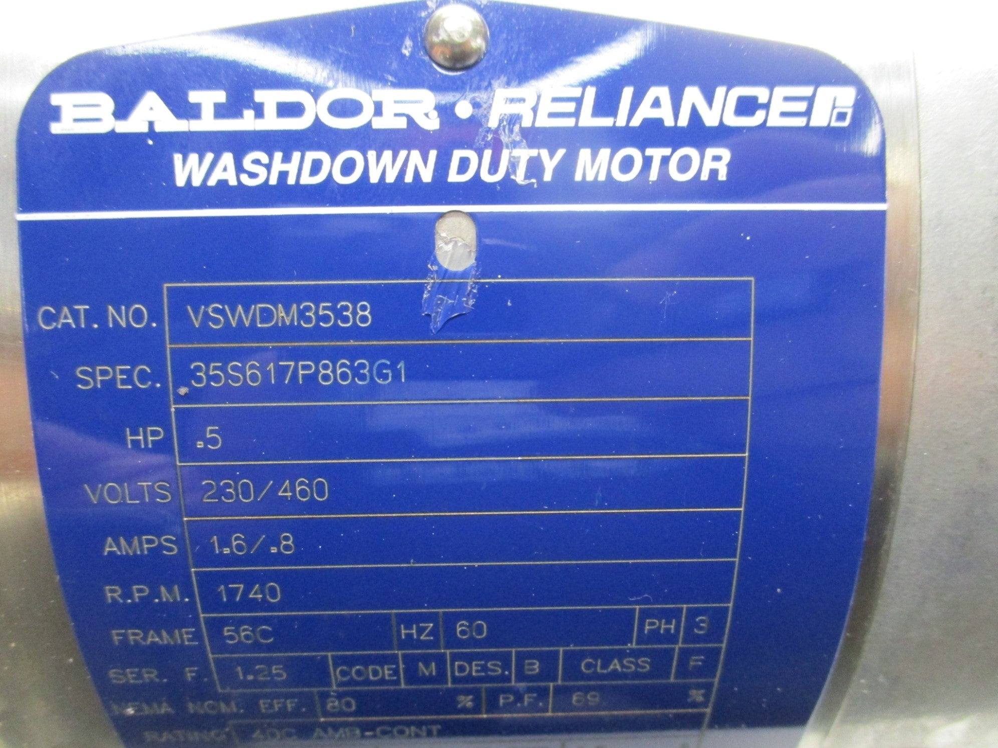 BALDOR VSWDM3538 SER. F NSMP