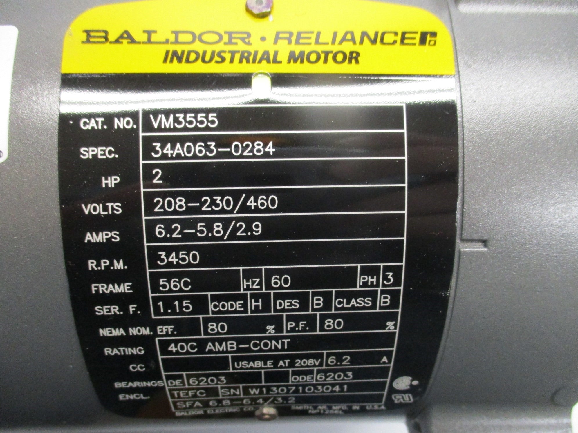 BALDOR VM3555 SER. F NSMP