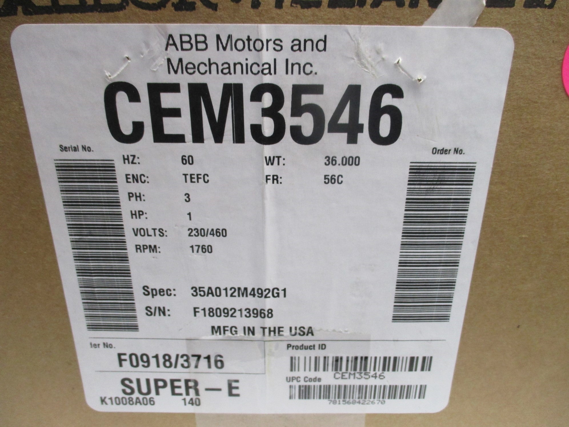 BALDOR CEM3546 NSMP