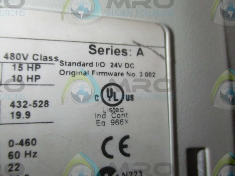 ALLEN BRADLEY POWERFLEX 700 20BD022A3AYNAEC1 SER. A DRIVE  UNMP