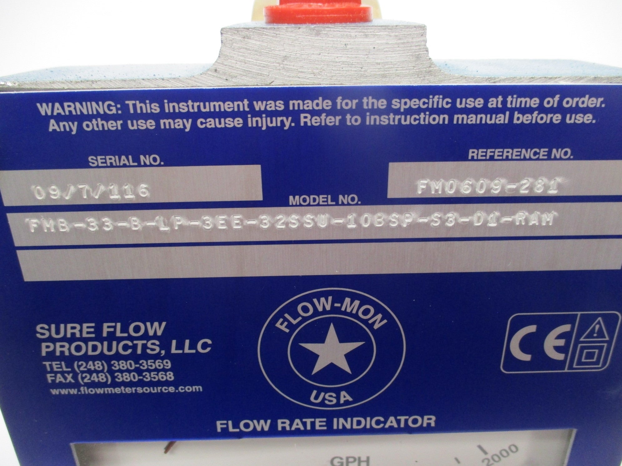FLOW-MON FMB-33-B-LP-3EE-32SSU-10BSP-S3-D1-RAM NSMP