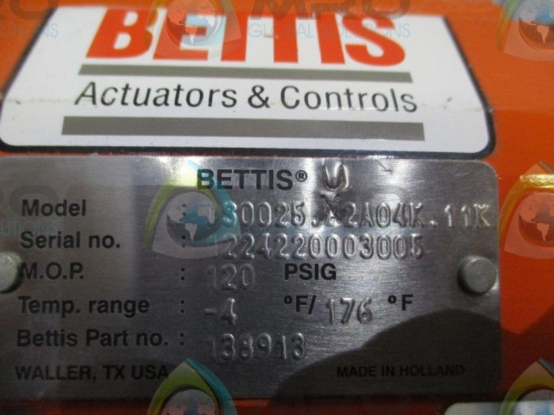 BETTIS DS0025.U2A04K.11K D-SERIES ACTUATOR w/ 8710401 BALL VALVE  NSNP