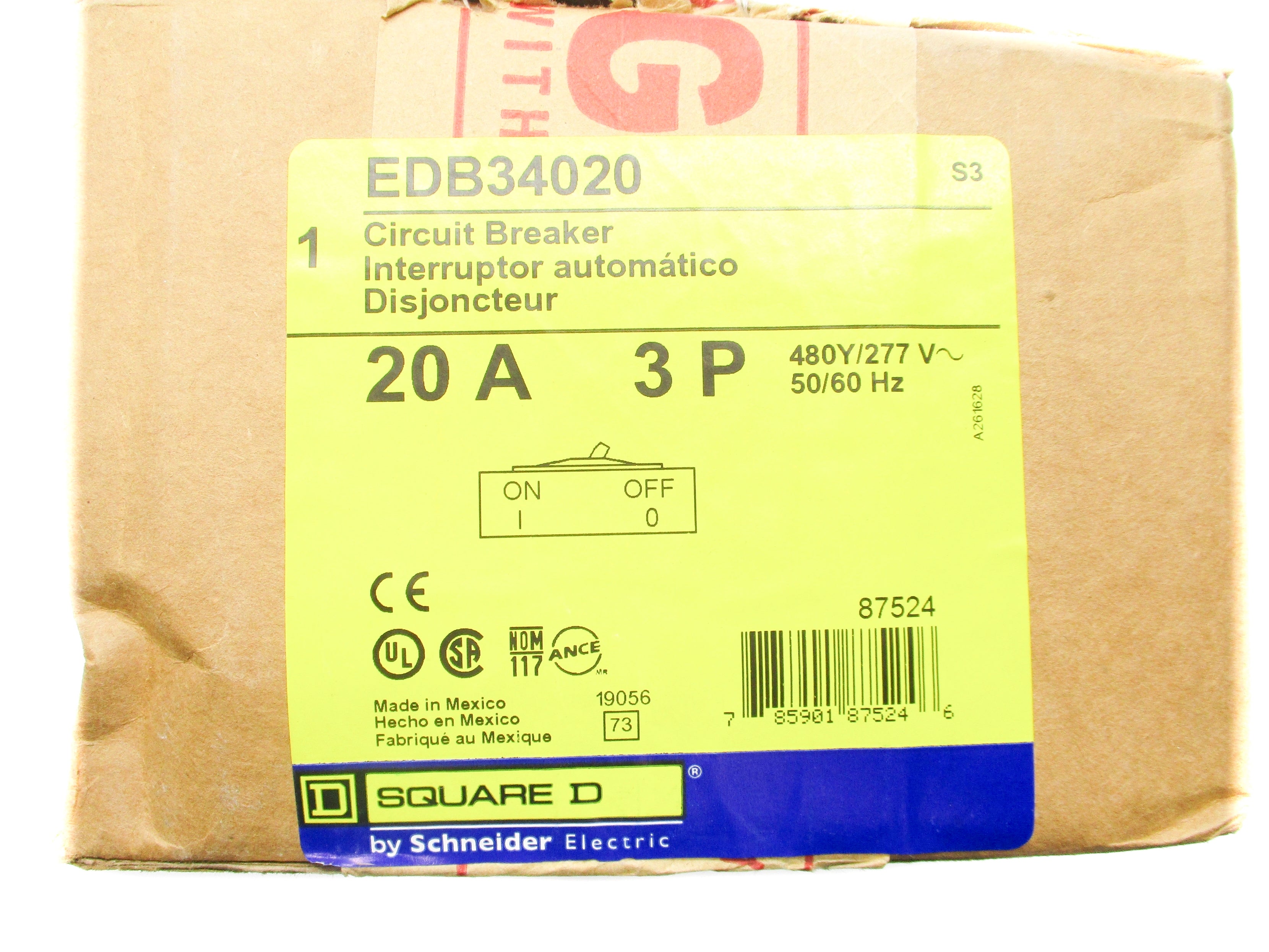 SQUARE D EDB34020 277V 20A NSFS
