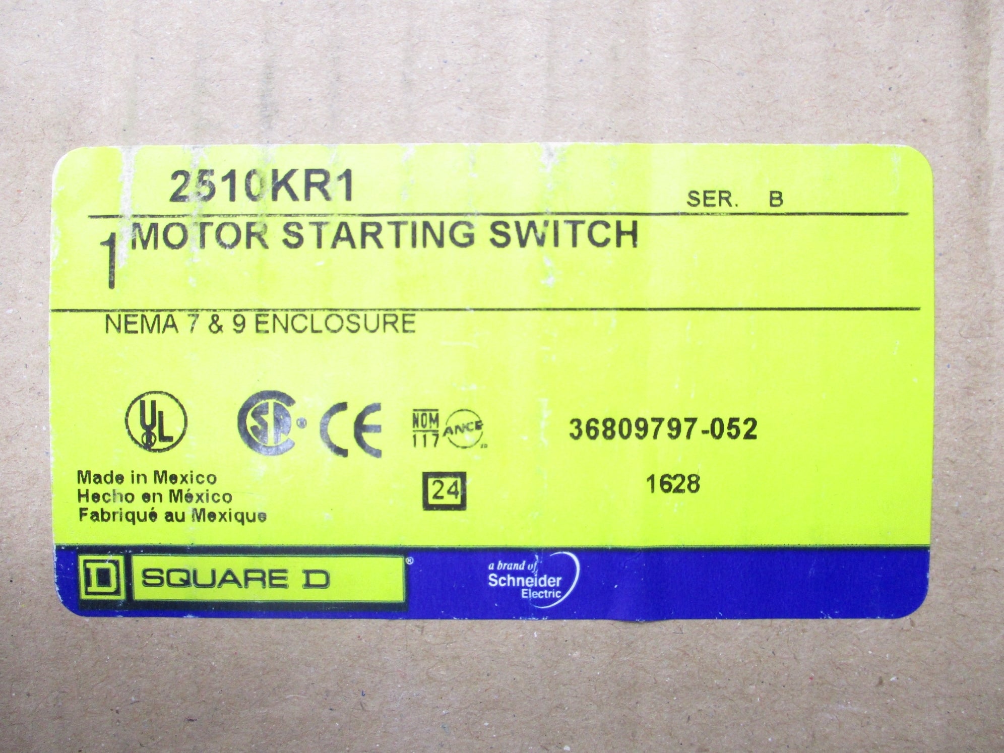 SQUARE D 2510KR1 SER. B NSMP