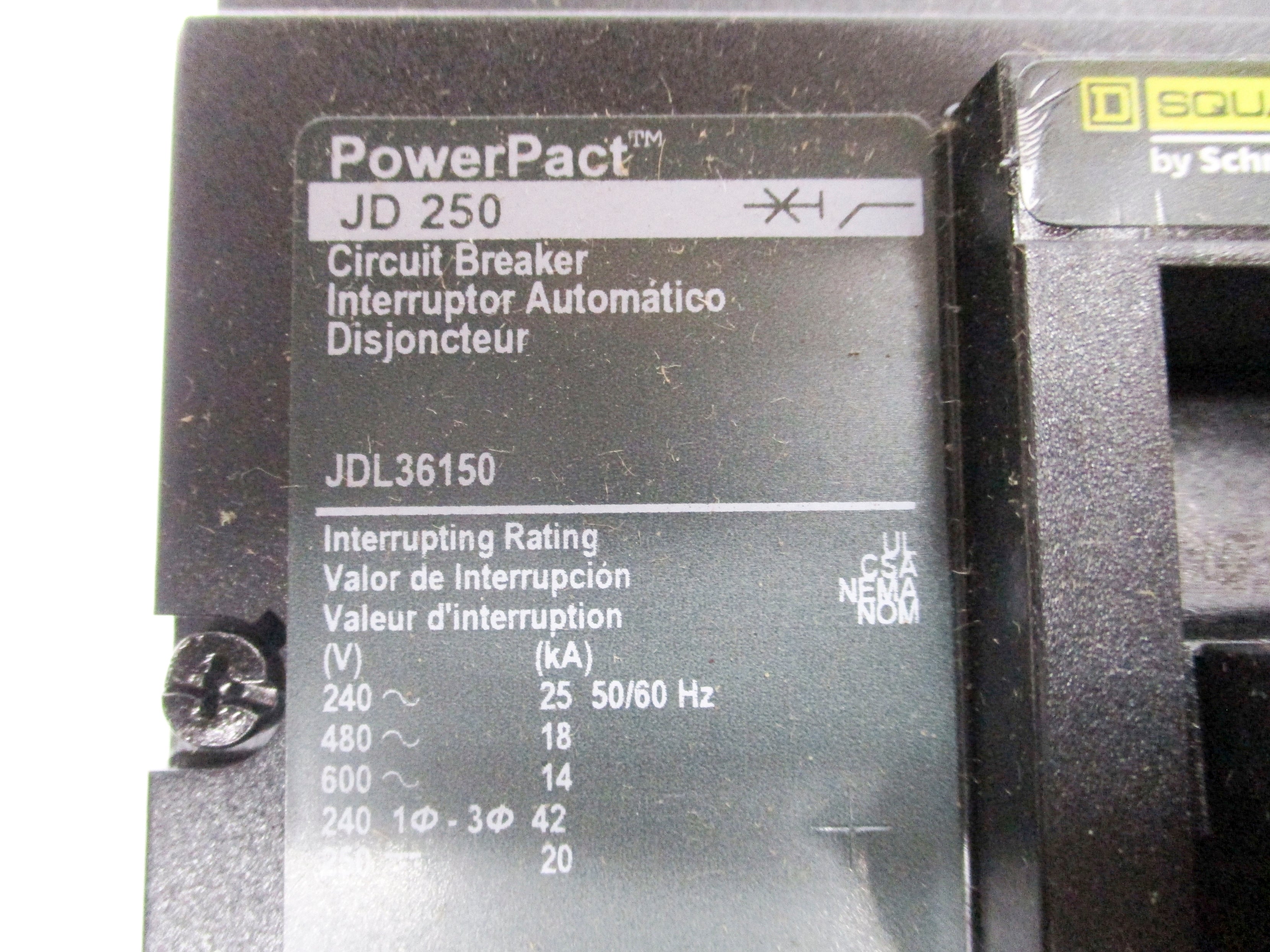 SQUARE D JDL36150 600V 150A NSMP