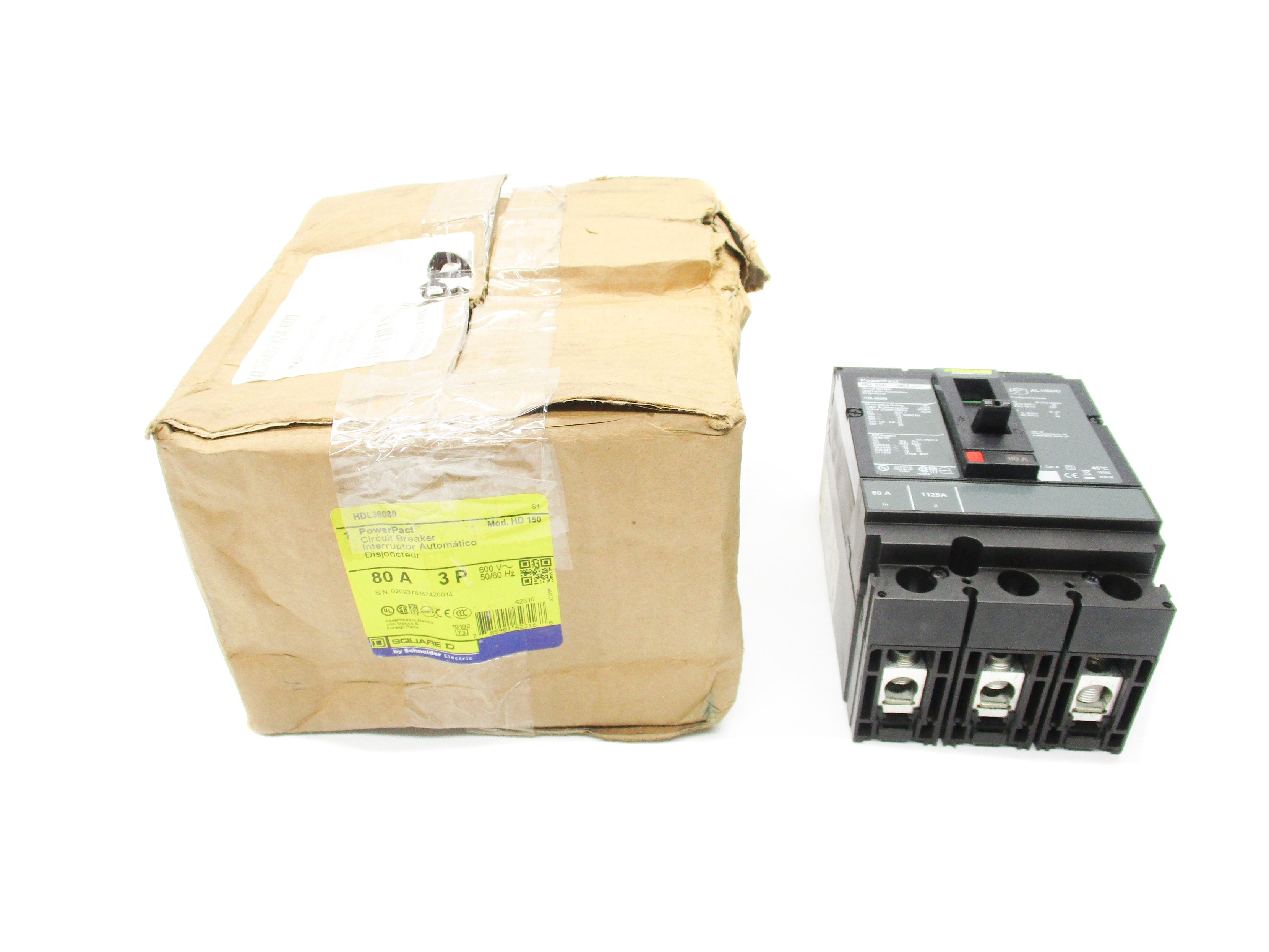SQUARE D HDL36080 600V 80A NSMP