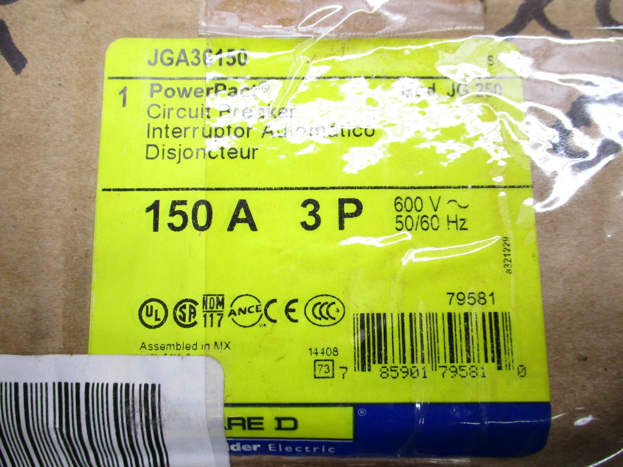SQUARE D JGA36150 600V 150A NSMP