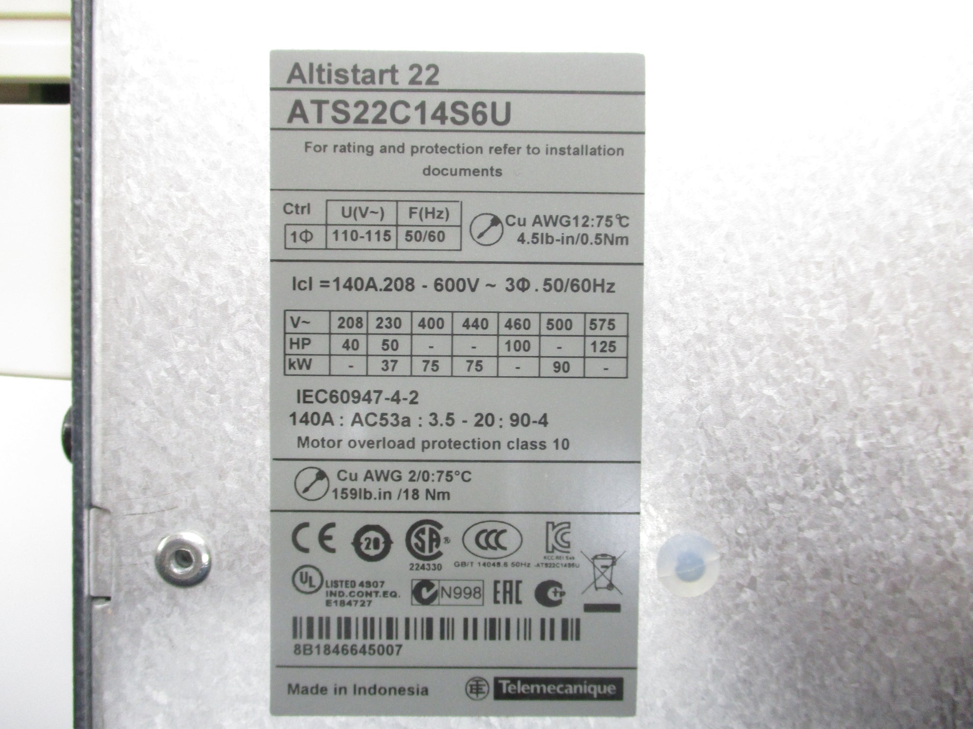 SCHNEIDER ELECTRIC ATS22C14S6U NSMP