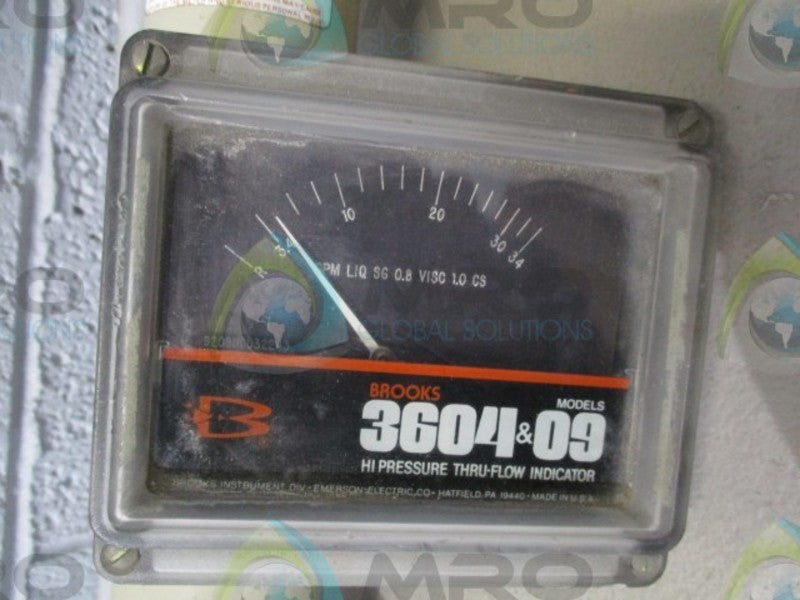 BROOKS 3604-09 HI PRESSURE THRU-FLOW INDICATOR  UNMP