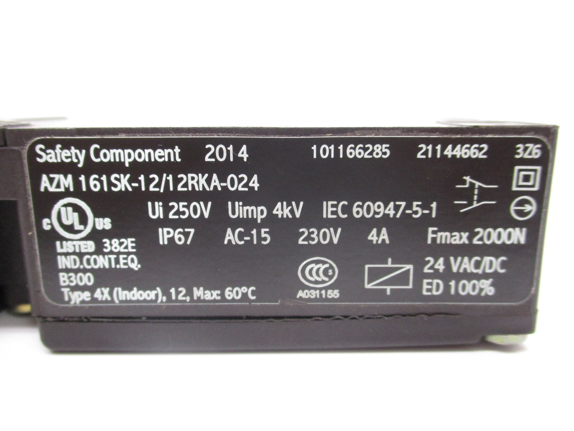SCHMERSAL AZM161SK-12/12RKA-024 101166285 230V 4A (NO KEY) UNMP