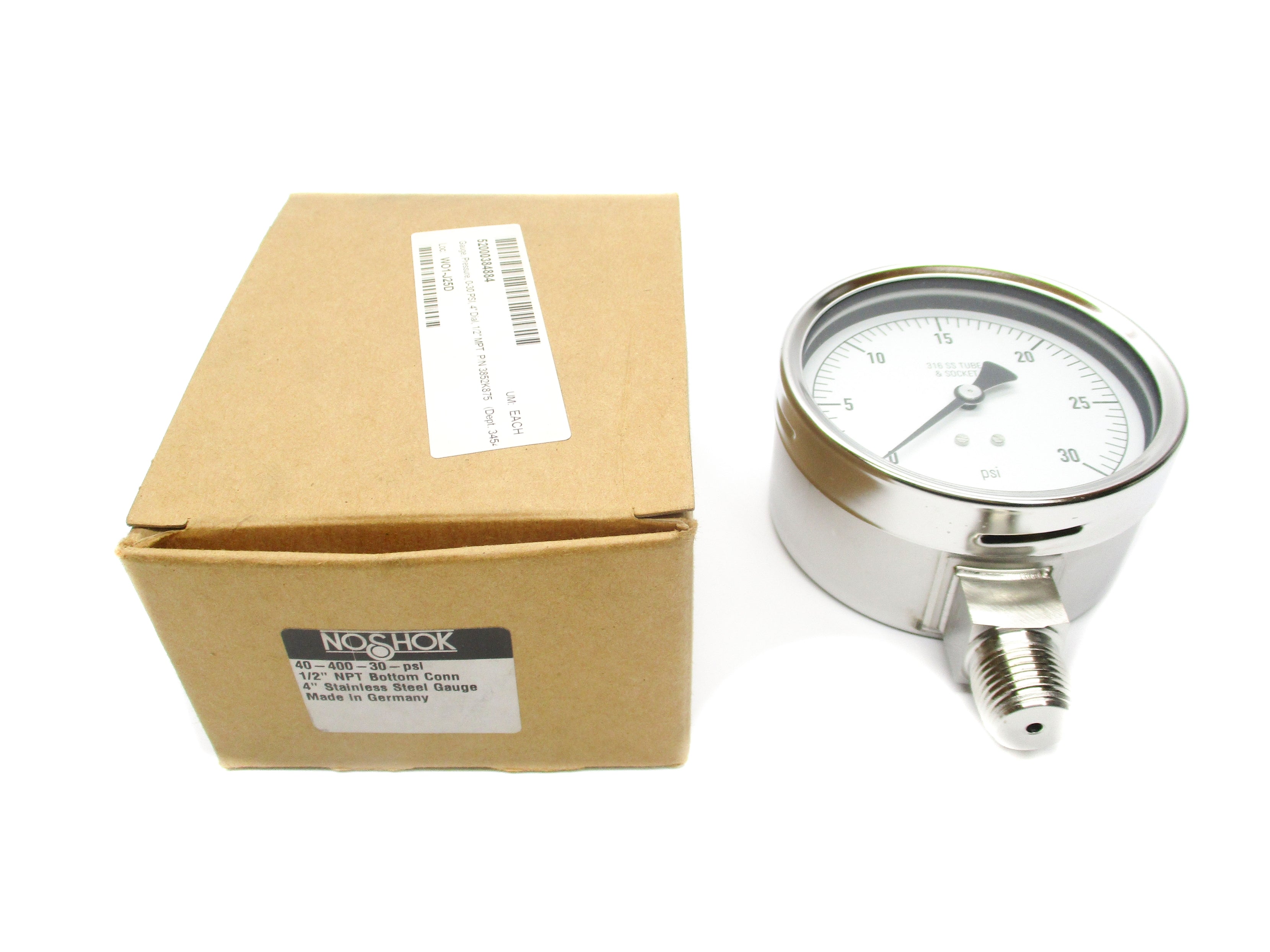NOSHOCK 40-400-30-PSI 0-30PSI 4" NSMP