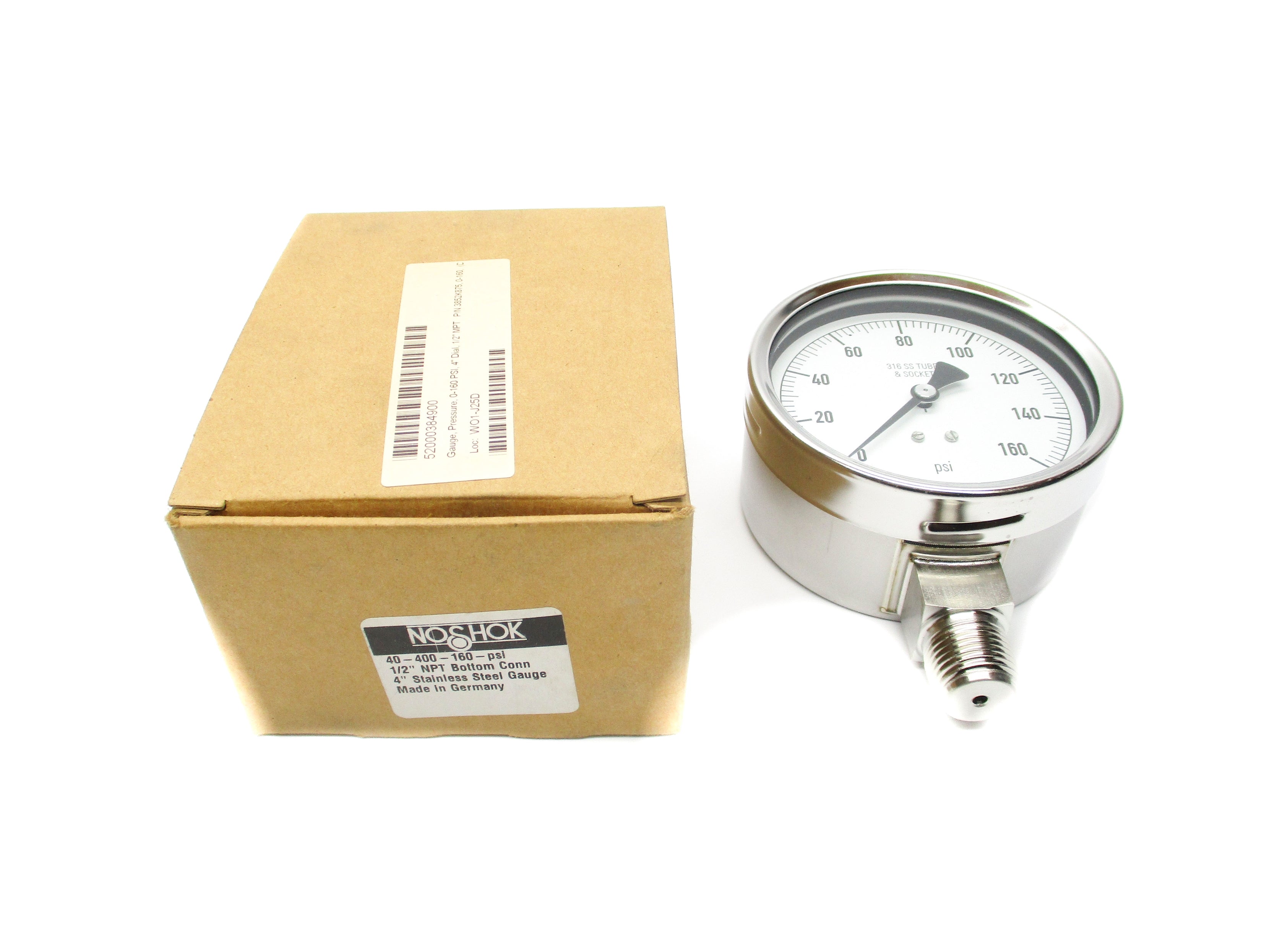NOSHOCK 40-400-160-PSI 0-160PSI 4" NSMP