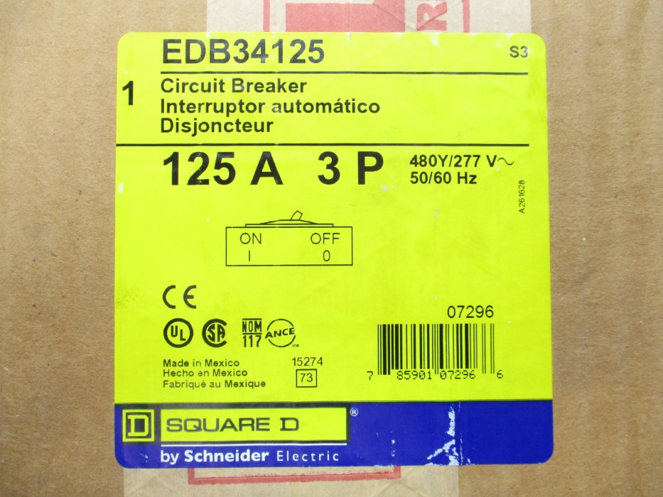SQUARE D EDB34125 277V 125A NSFS