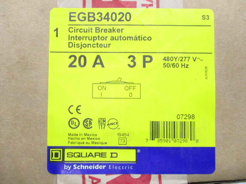 SQUARE D EGB34020 277V 20A NSFS
