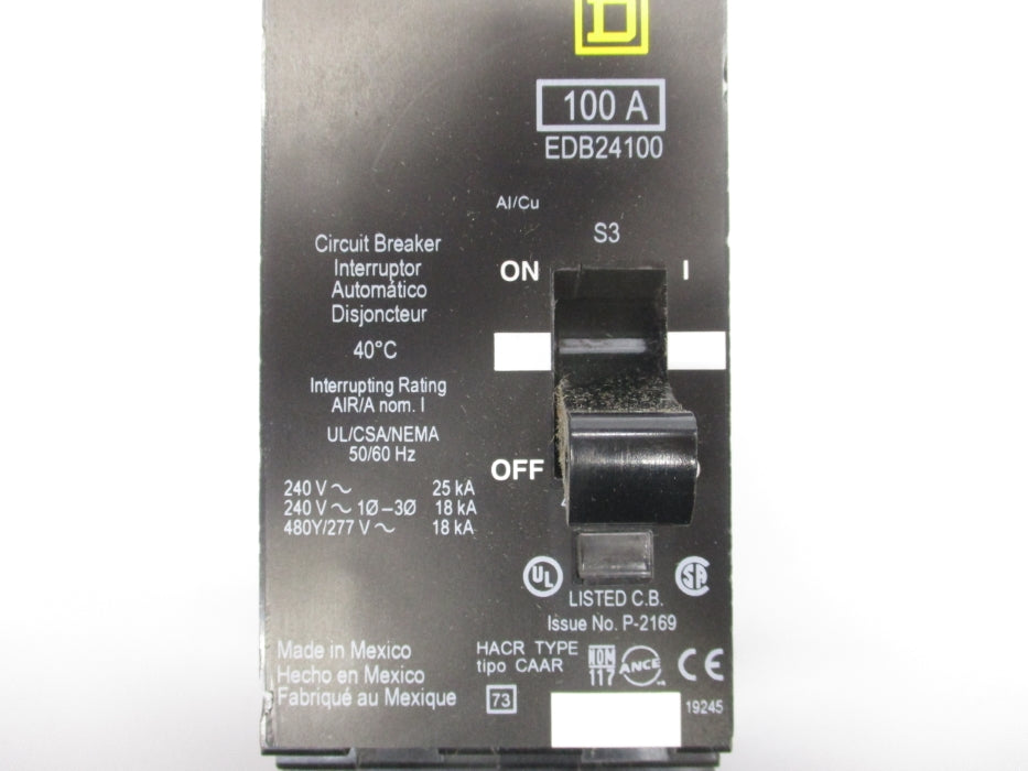 SQUARE D EDB24100 277V 100A NSNP
