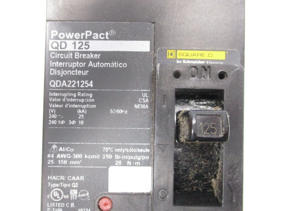 SQUARE D QDA221254 240V 125A NSMP