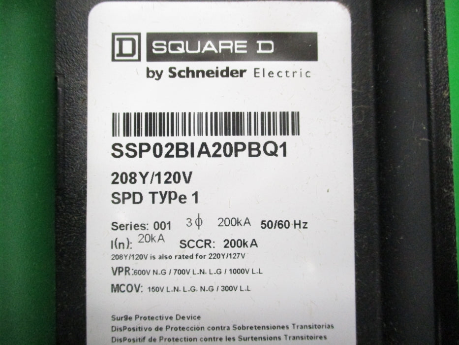 SQUARE D SSP02BIA20PBQ1 SER. 001 NSMP