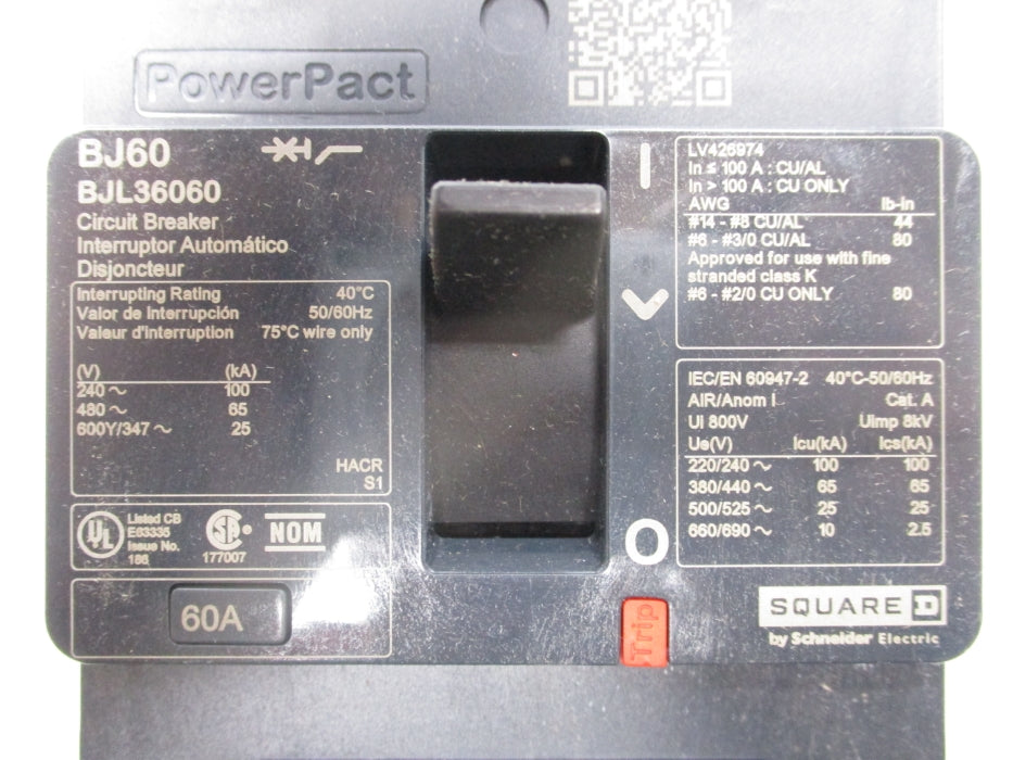 SQUARE D BJL36060 480V 60A NSMP
