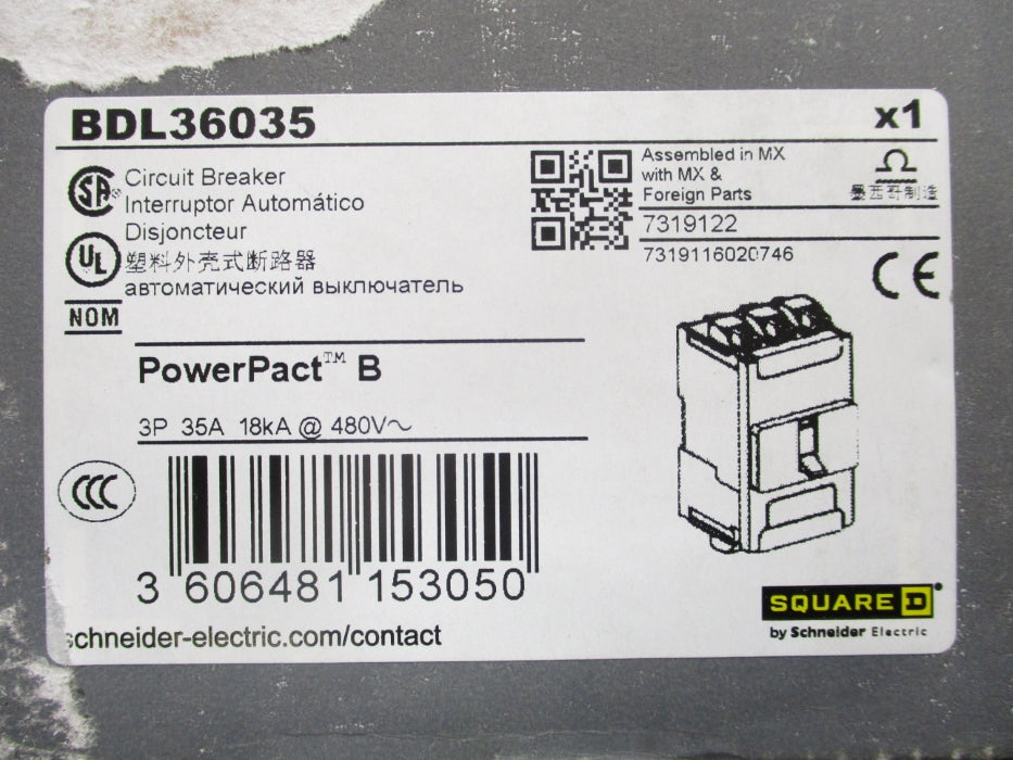 SQUARE D BDL36035 480V 35A NSMP