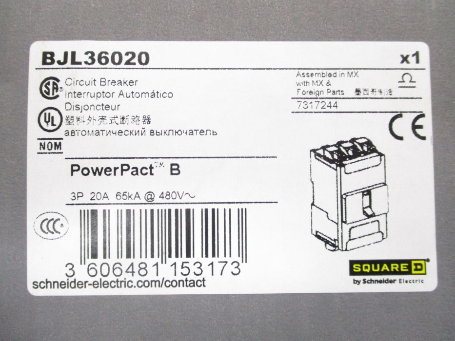 SQUARE D BJL36020 480V 20A NSMP