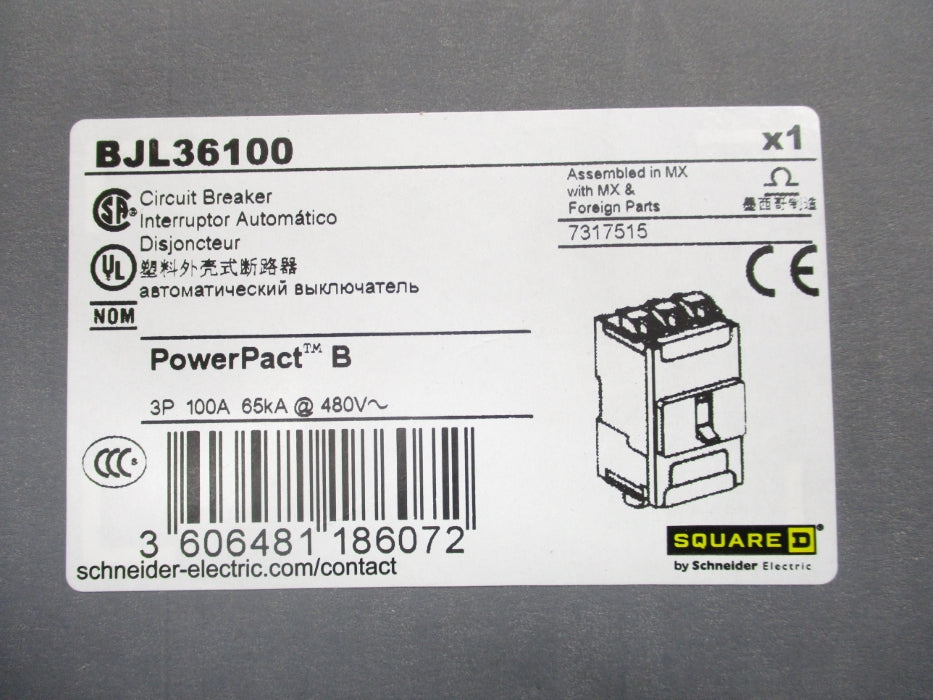 SQUARE D BJL36100 480V 100A NSMP