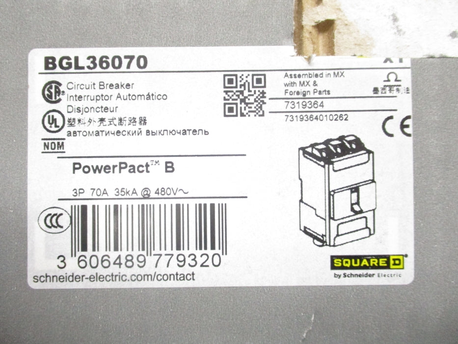 SQUARE D BGL36070 480V 70A NSMP