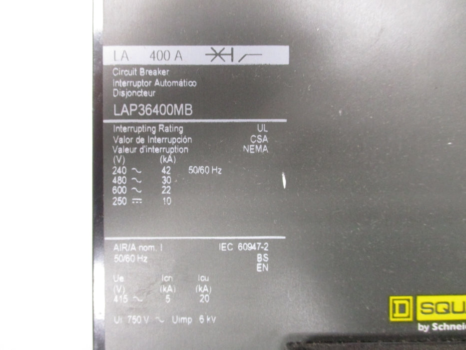 SQUARE D LAP36400MB 600V 400A NSNP