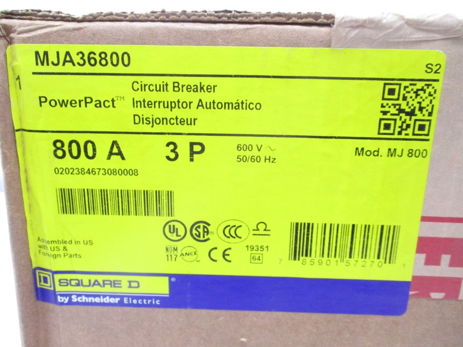 SQUARE D MJA36800 600V 800A NSFS