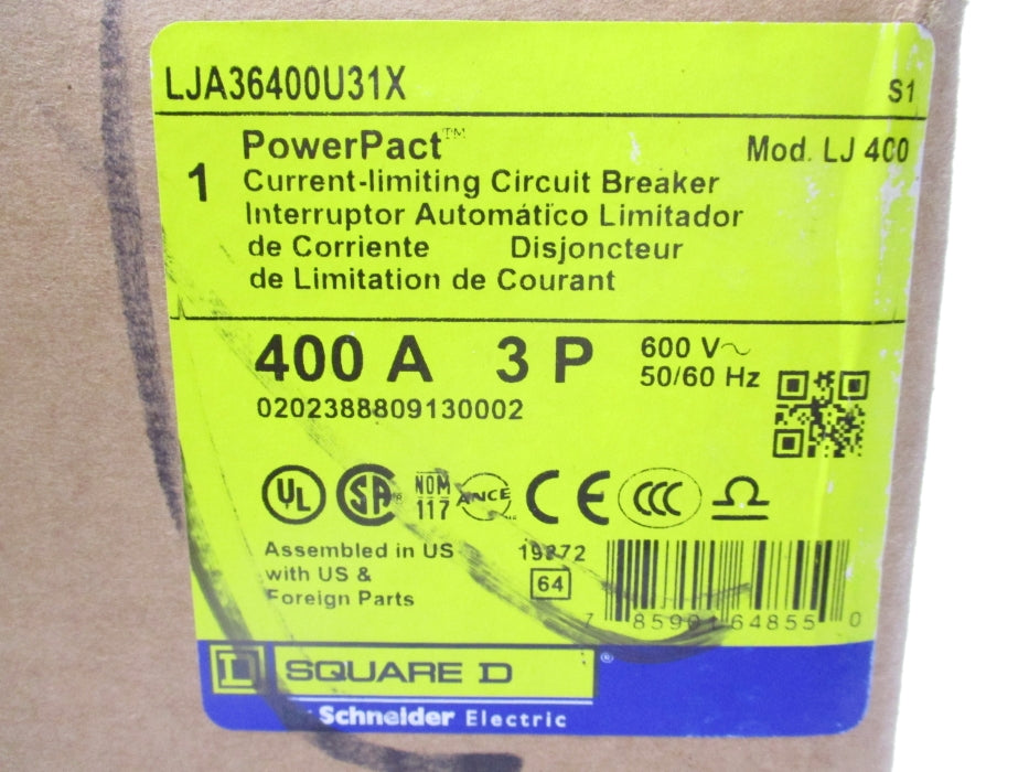 SQUARE D LJA36400U31X 600V 400A NSMP
