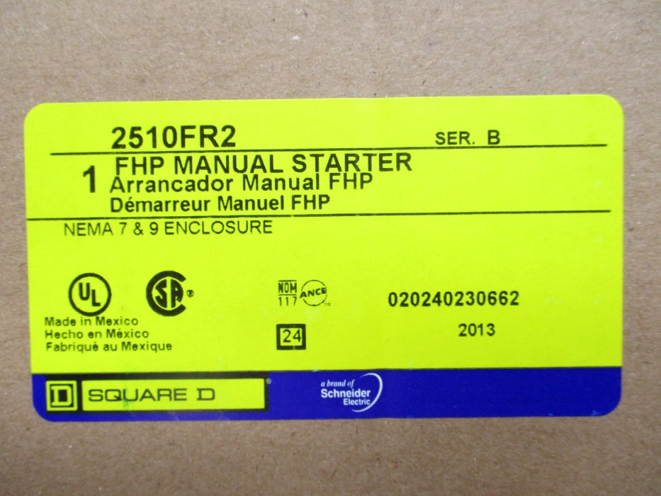 SQUARE D 2510FR2 SER. B NSMP