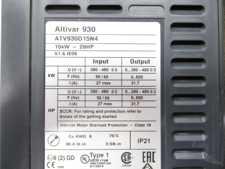 SCHNEIDER ELECTRIC ATV930D15N4 NSNP