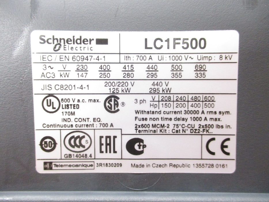 SCHNEIDER ELECTRIC LC1F500 690V NSNP