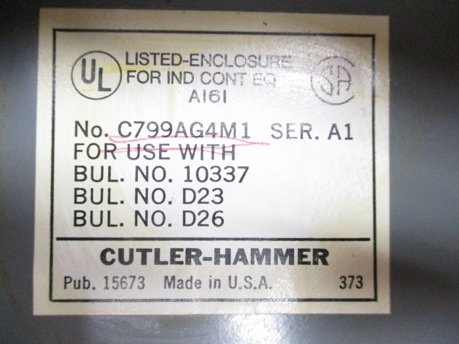 CUTLER HAMMER C799AG4M1 SER. A1 NSNP