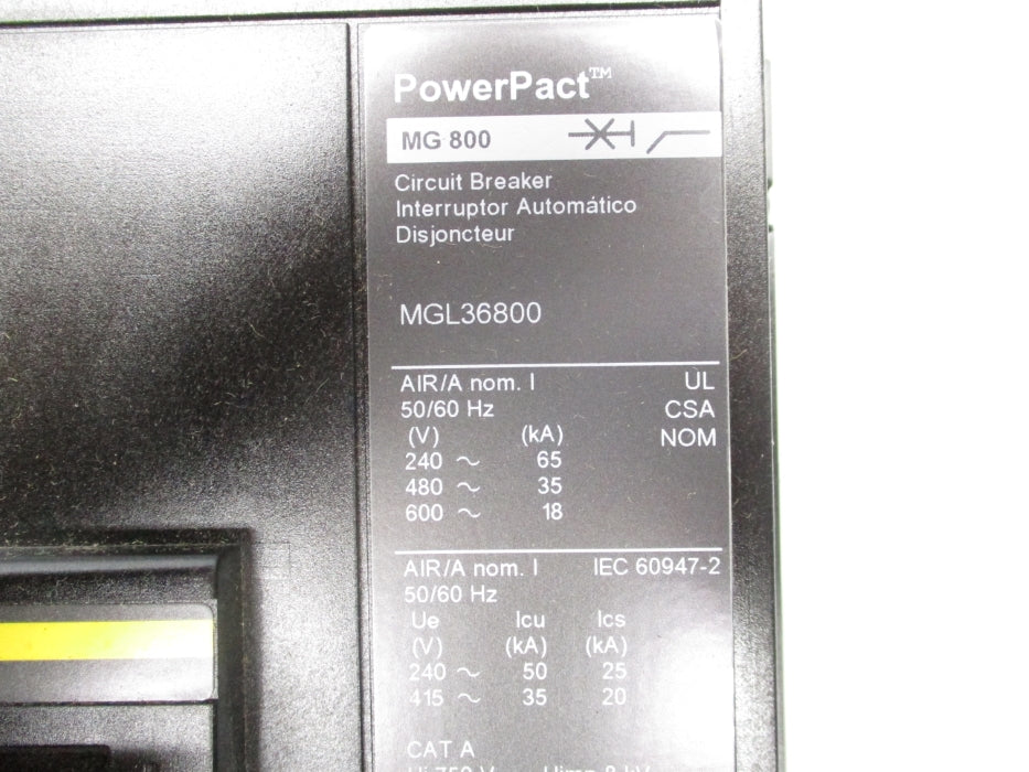 SQUARE D MGL36800 600V 800A NSMP