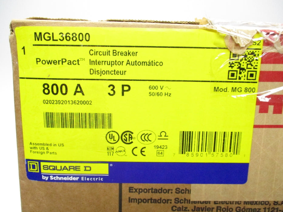 SQUARE D MGL36800 600V 800A NSMP