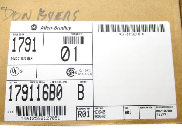 ALLEN BRADLEY 1791-16B0 SER. B DATE: 2000 (AS PICTURED) NSFS