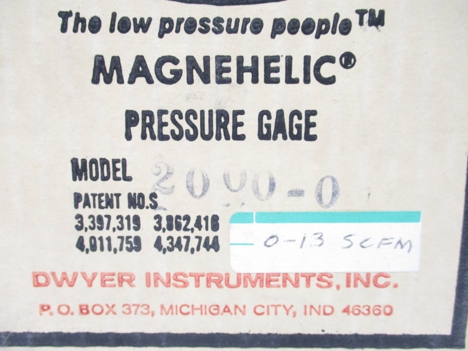 DWYER 2000-0 15PSI 0-13 NSMP