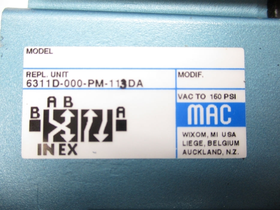 MAC 6311D-000-PM-111DA 120/60 110/50 25-150PSI NSMP