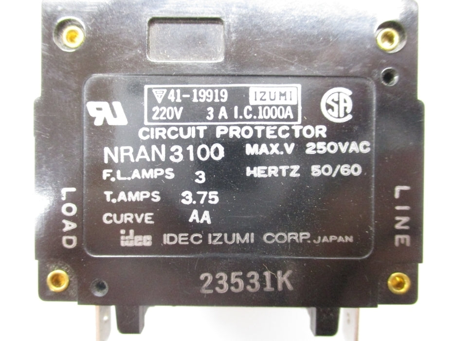 IDEC NRAN3100 250V 3.75A NSNP