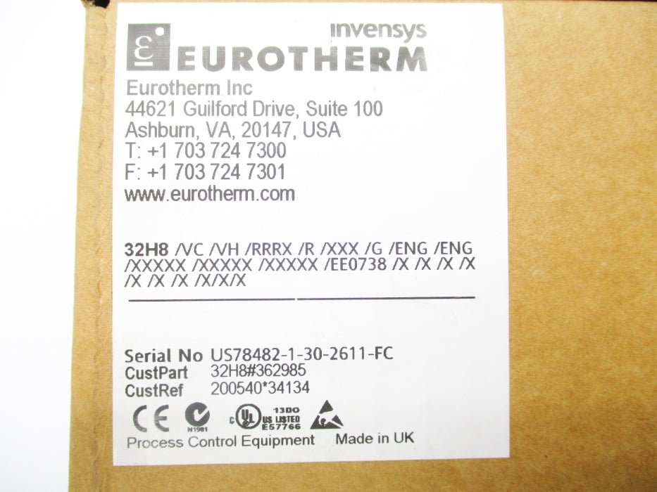 EUROTHERM 32H8/VC/VH/RRRX/R/XXX/G/ENG/ENG/XXXXX/XXXXX/XXXXX/EE0738/X/X NSMP