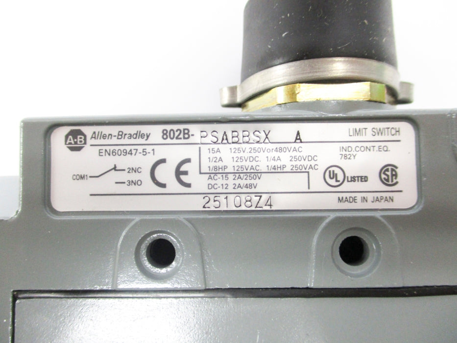 ALLEN BRADLEY 802B-PSABBSX SER. A 480VAC 15A (WH) NSMP