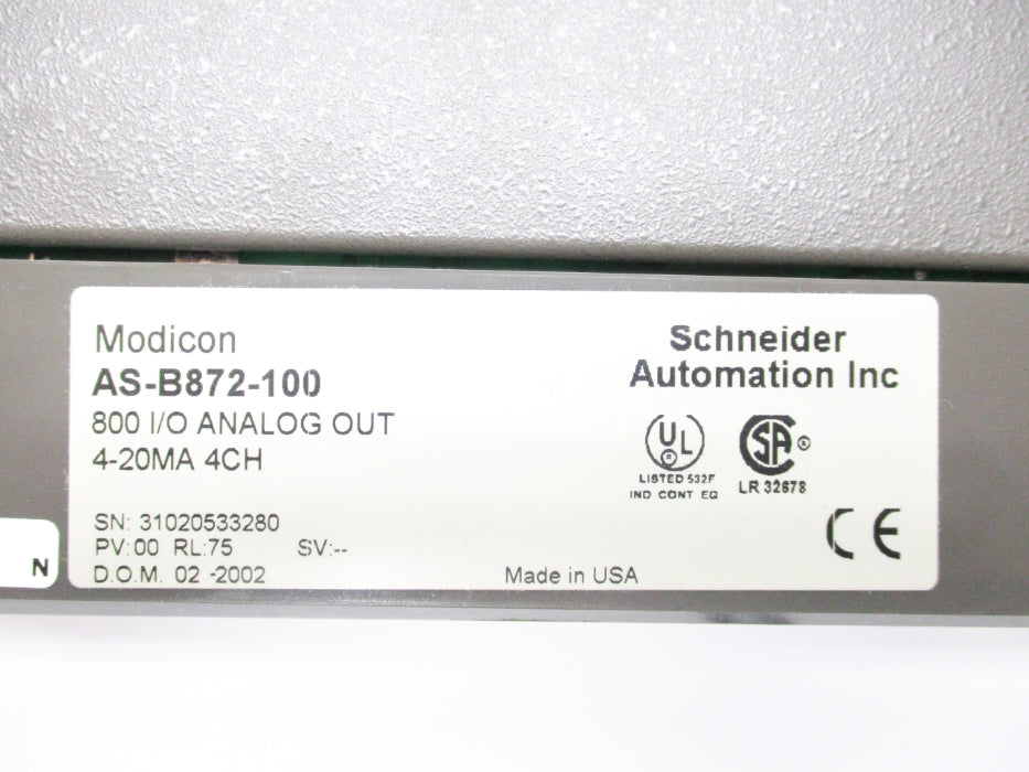 SCHNEIDER AUTOMATION AS-B872-100 NSNP