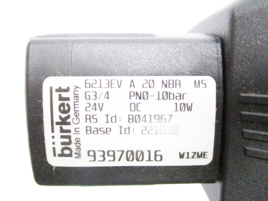 BURKERT 6213EVA20NBRMS 24V NSMP