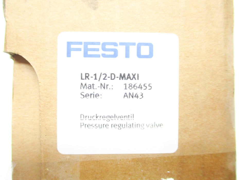 FESTO LR-1/2-D-MAXI 186455 SER. AN43 240PSI NSMP