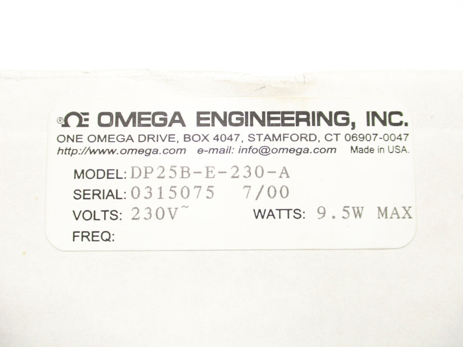 OMEGA DP25B-E-230-A NSMP