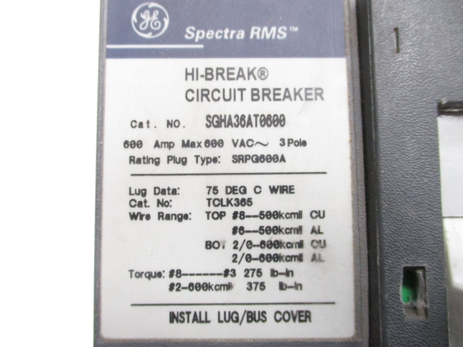 GENERAL ELECTRIC SGHA36AT0600 600V UNMP