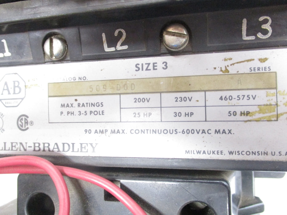 ALLEN BRADLEY 509-DOD SER. A UNMP