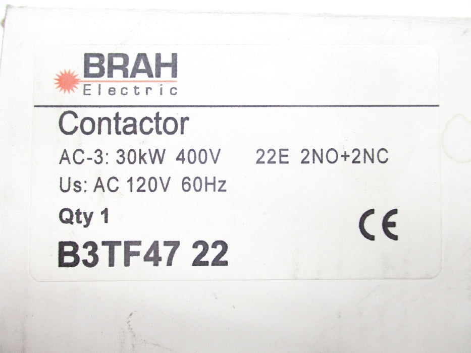 BRAH ELECTRIC B3TF4722 120V NSMP