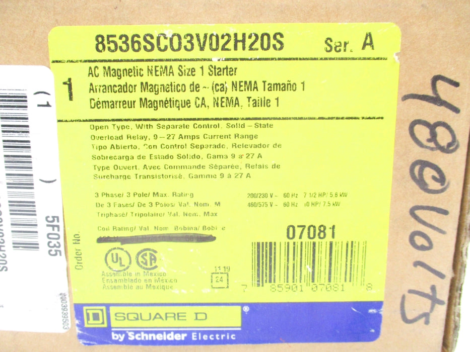 SQUARE D 8536SCO3V02H20S SER. A NSMP