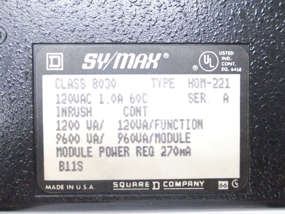 SQUARE D 8030H0M221 SER. A UNMP
